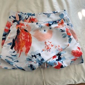 Aqua floral skort